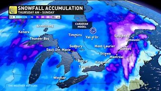 A large storm system for all of Ontario looms, cold artic air behind the storm