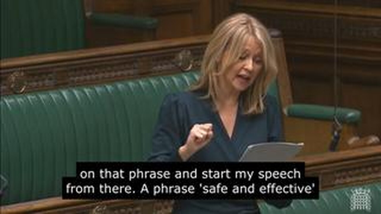 Esther McVey MP speaks in a debate on the Vaccine Damage Payments Bill on the 20 October 2023
