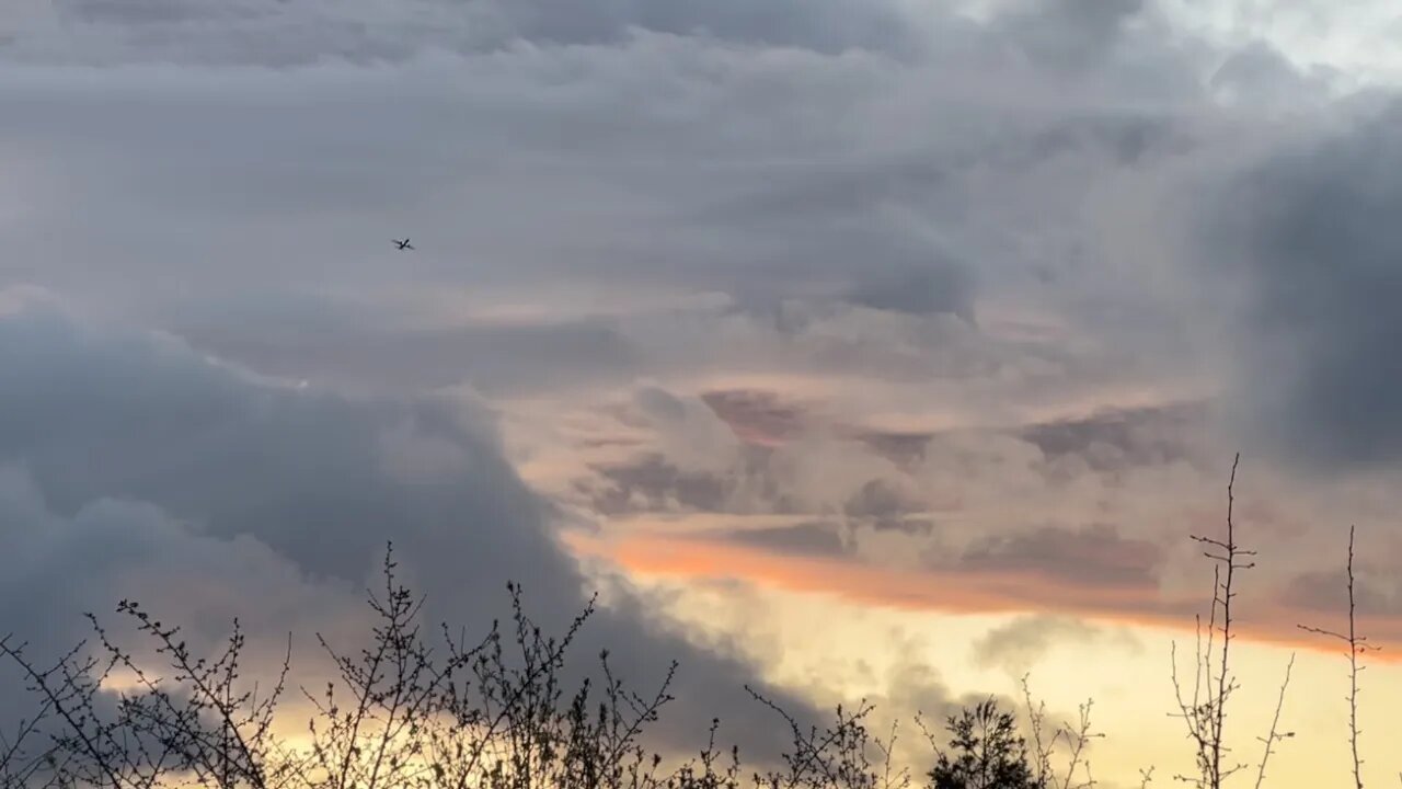 Sunset after rain in the backyard.