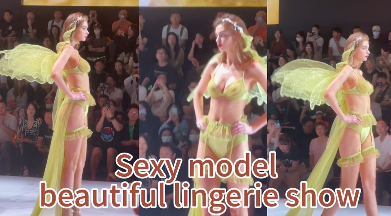 Sexy model, beautiful lingerie show