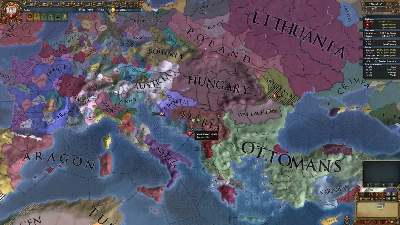 Serbia Vs Bosnia - Europa Universalis 4 Episode 1