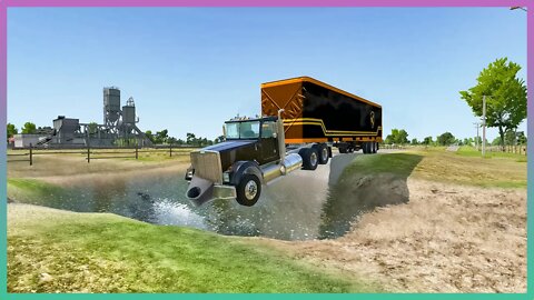 TruckFails | Trucks vs Giant Pit #01 | BeamNG.Drive |TrucksFails