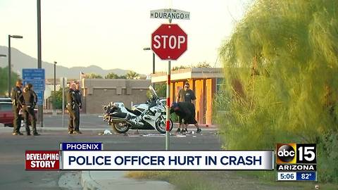 Phoenix officer seriously hurt after driver hits motorcycle