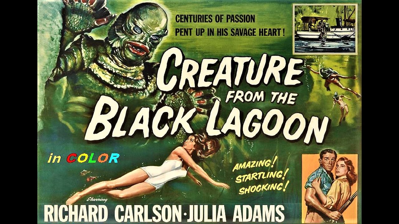 CREATURE FROM THE BLACK LAGOON 1954 in COLOR It's the Gill-Man from the Amazon FULL MOVIE