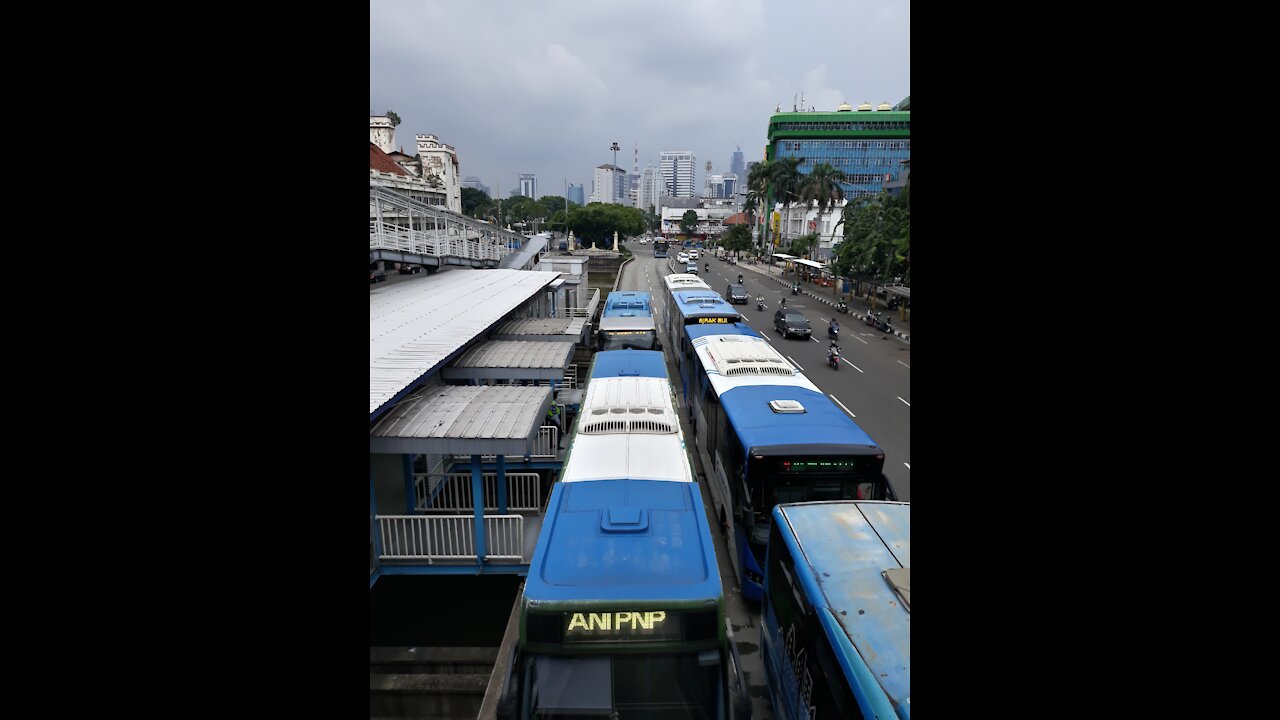 The Indonesian Using Bus Transportation That Named is Transjakarta