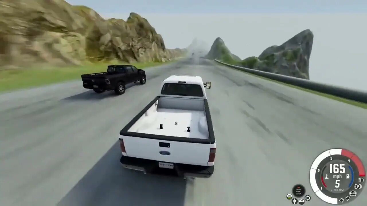 Ford + VS + Ram + Trucks + Race + & + Crash + Down + a Mountain in BeamNG Drive Mods!