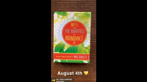 August 4th oracle card: walk confidently