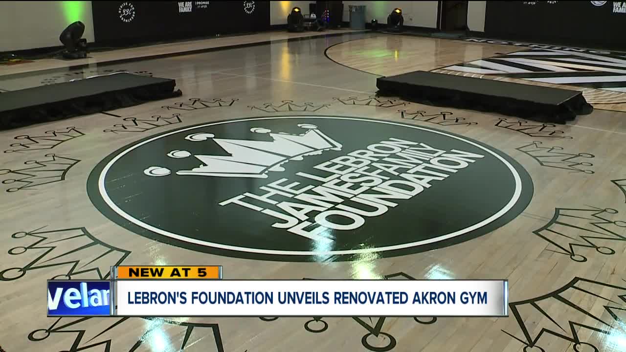 LeBron's foundation unveils renovated Akron gymnasium