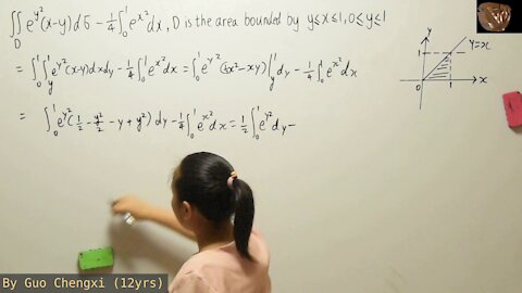 (067)12岁郭承曦用英文开讲《定积分的特殊方法及其应用》