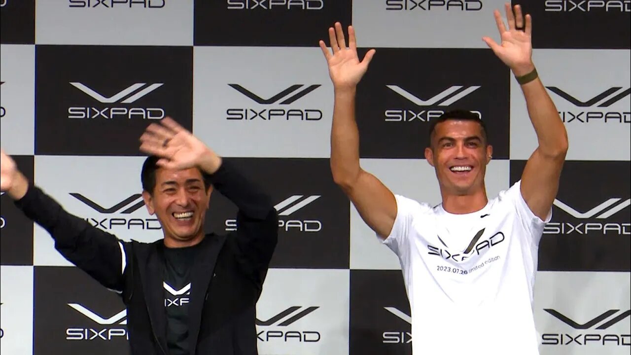 Cristiano Ronaldo FULL SIXPAD "Powersuit" promotion event in Osaka, Japan