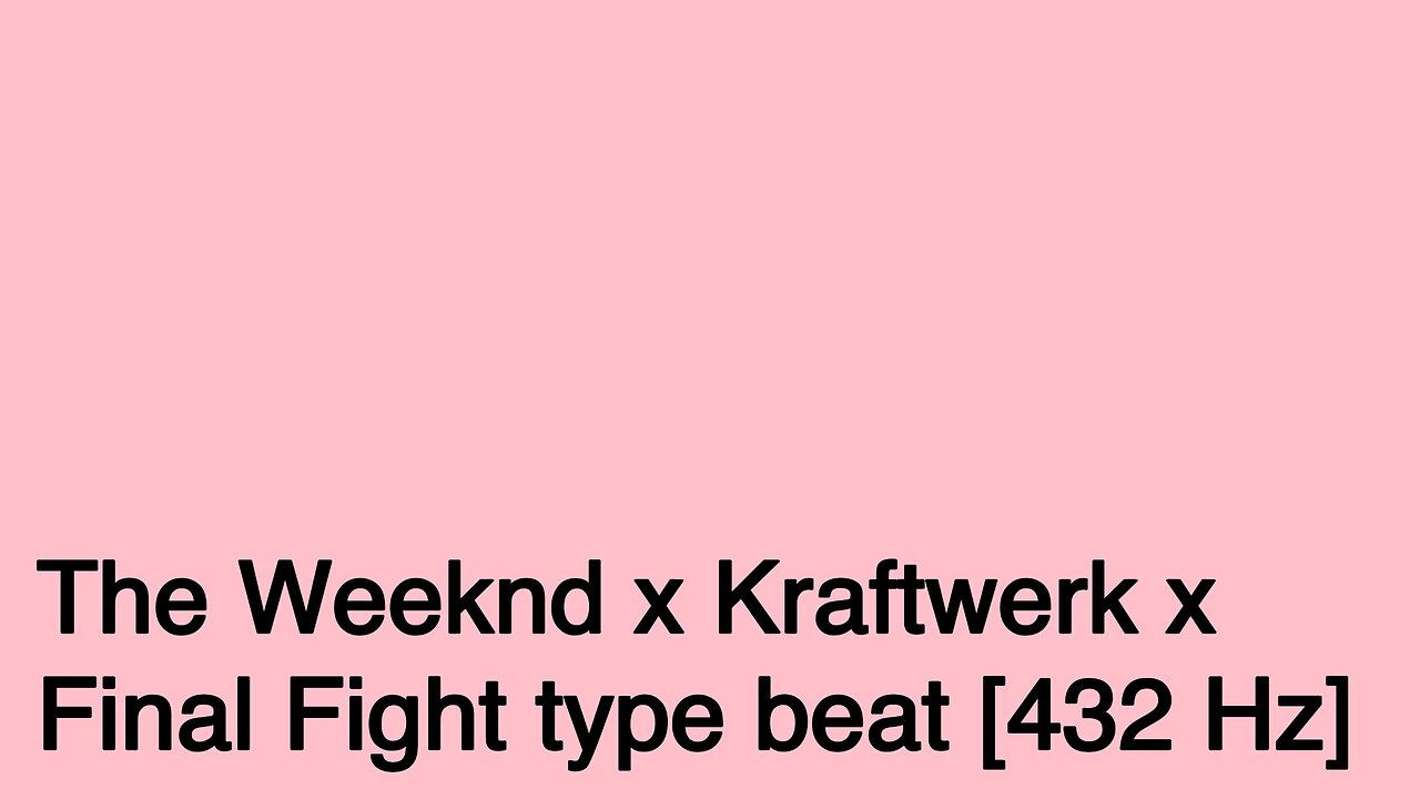 The Weeknd x Kraftwerk x Final Fight type beat