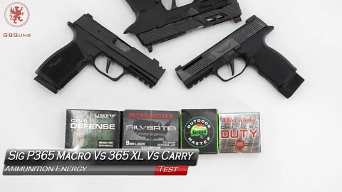 Sig P365 Macro Vs P365 XL Muzzle Energy Test