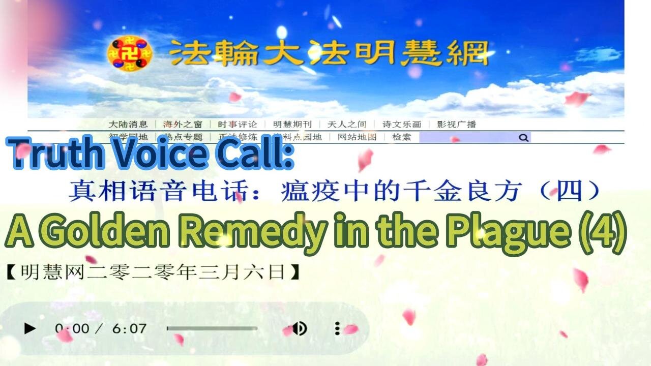 真相语音电话：瘟疫中的千金良方（四）Truth Voice Call: A Golden Remedy in the Plague (4) 2020.03.06