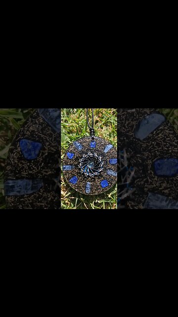 ⚛️ Rodin Coil Orgonite Pendant- Lapis Lazuli & Kyanite- Chakra Crystal Blend 🔴🟠🟡🟢🔵🟣⚪️ MWO Antenna 🧬
