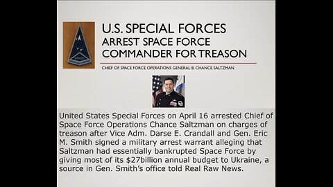 SPACE FORCE COMMANDER ARRESTED FOR TREASON