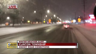 Slippery morning commute in Clinton Township