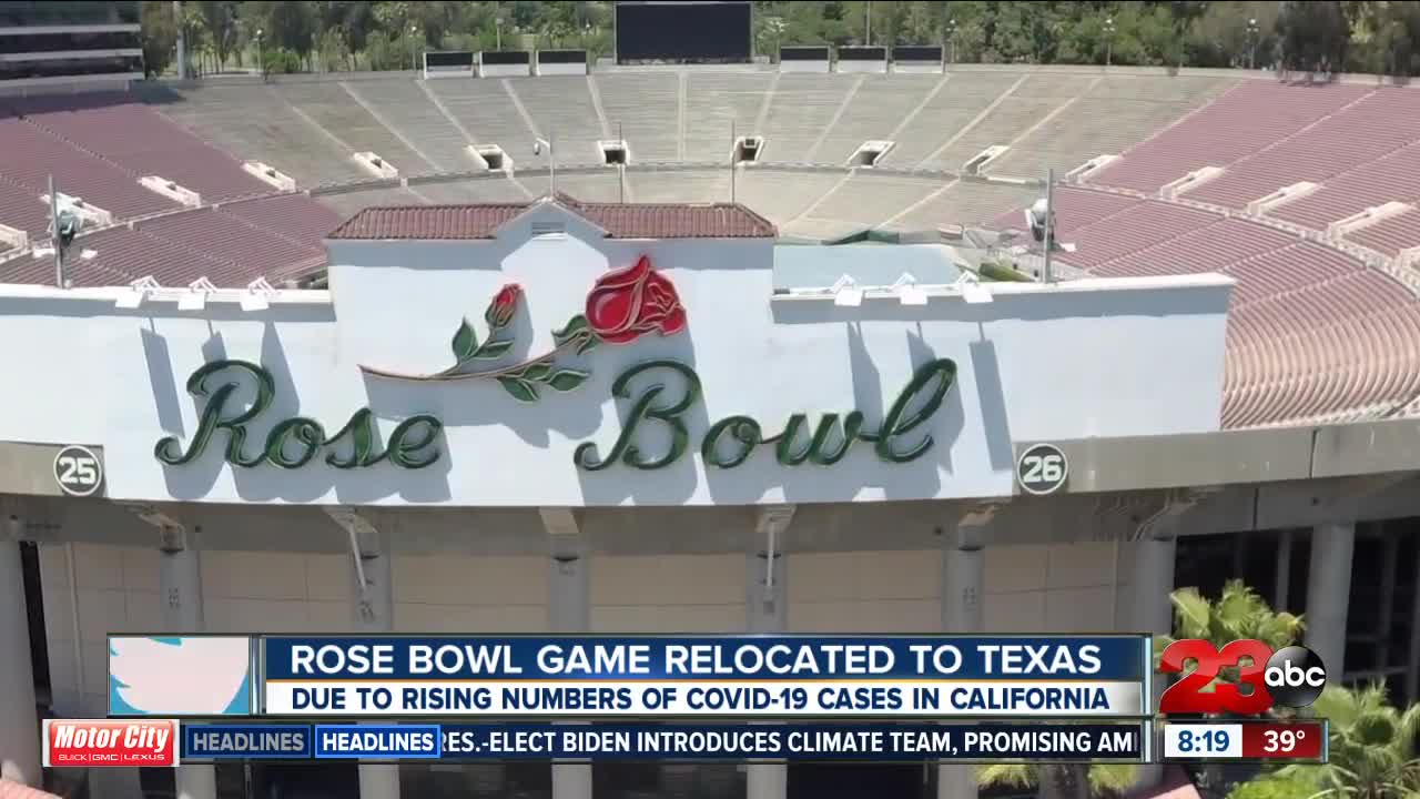 Rose Bowl game relocated to Texas