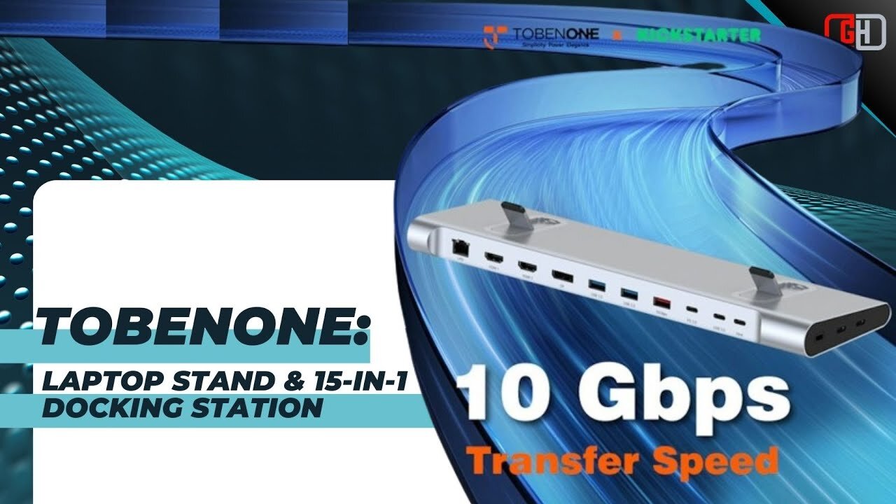 TobenONE: Laptop Stand & 15-in-1 Docking Station