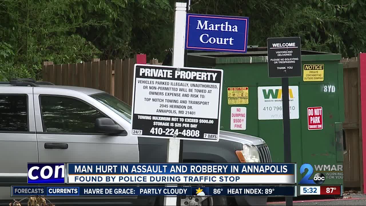 Man hurt in assault, robbery in Annapolis