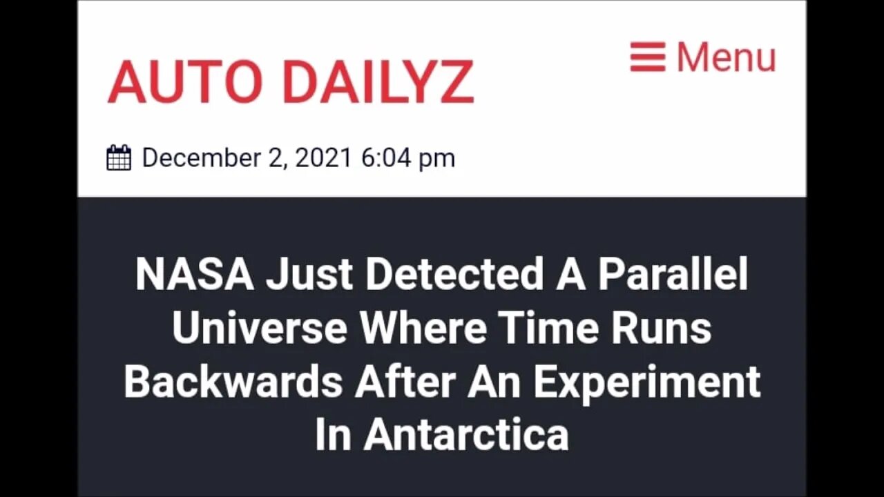 NASA Discovers Parallel Universe Where Time Runs Backwards Paranormal News