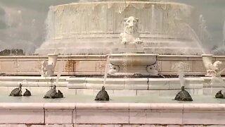 Belle Isle fountain turned on