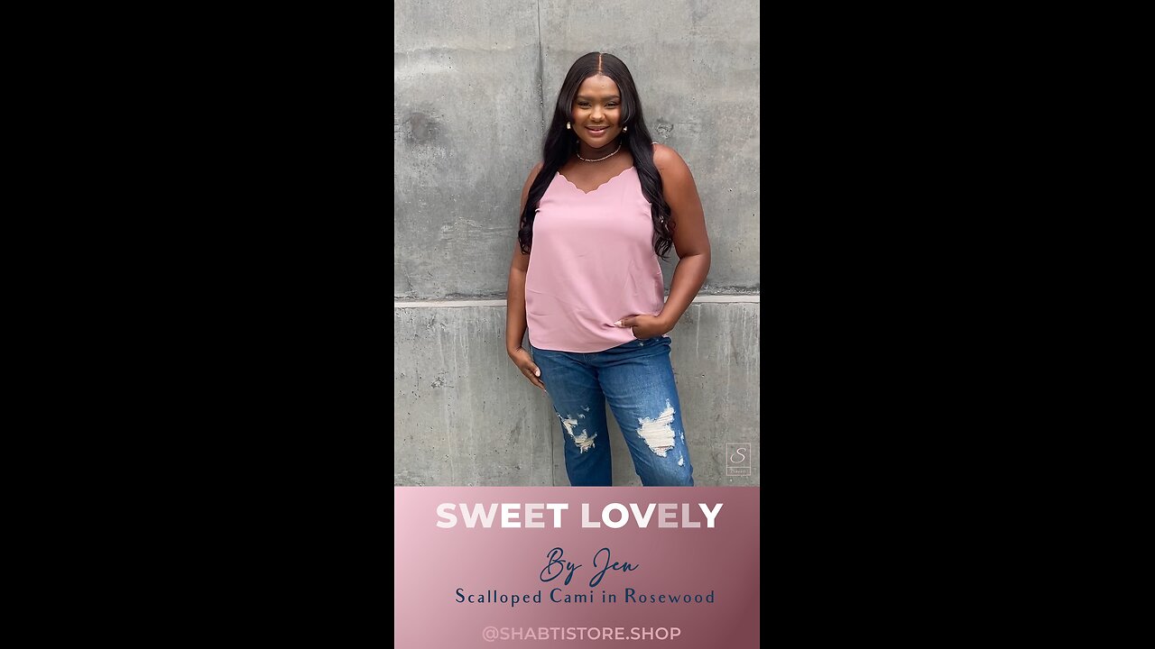 Sweet Lovely By Jen Curvy+ Scalloped Cami in Rosewood💗