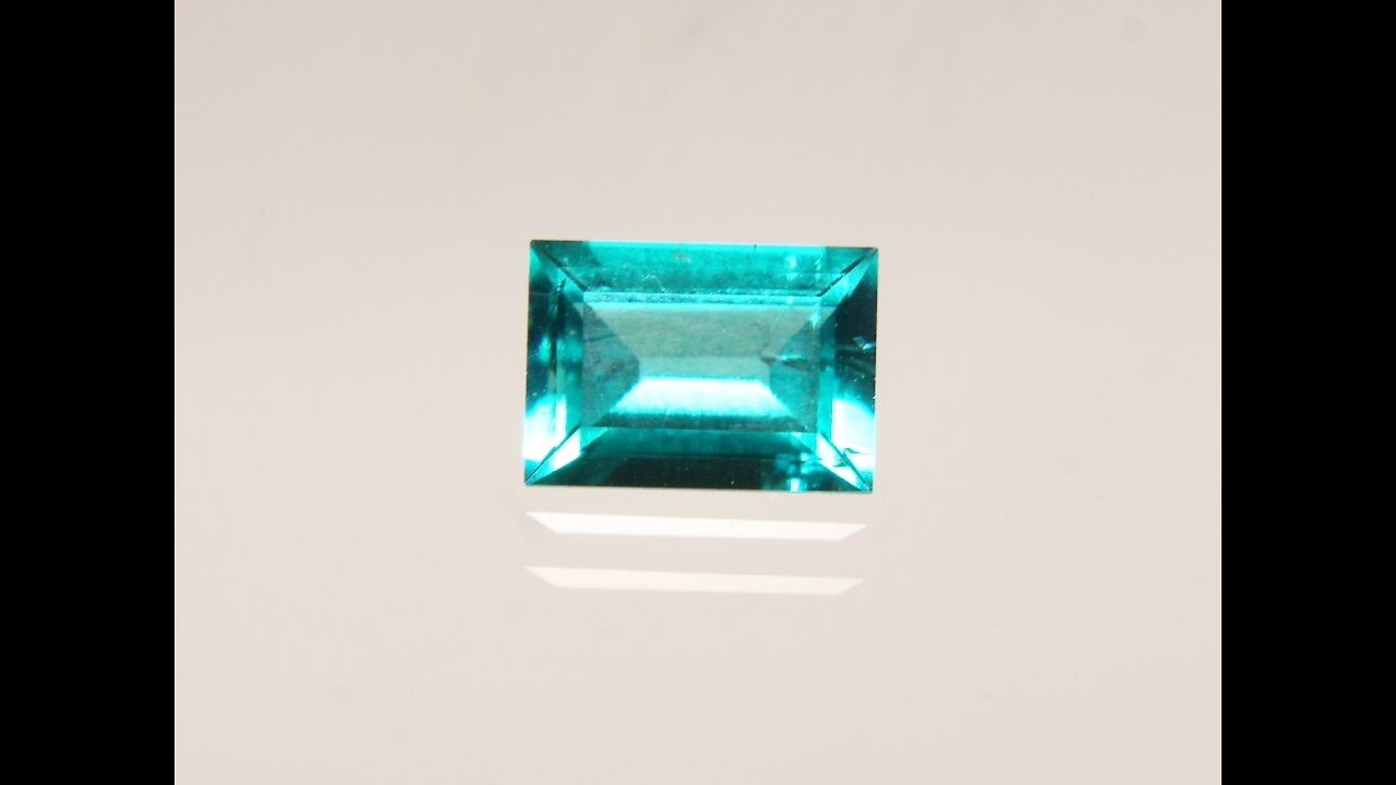 Hydrothermal Beryl with Color of Paraiba Tourmaline Rectangle Emerald Cut