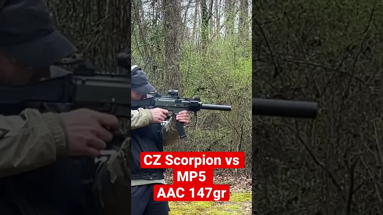 CZ Scorpion vs MP5 with AAC 147gr #shorts #subsonic