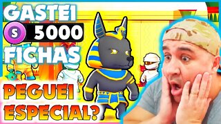 STUMBLE GUYS | GIREI A ROLETA | 🔥🔥 GASTEI 5000 FICHAS E LIBEREI SKIN ESPECIAL 🔥🔥