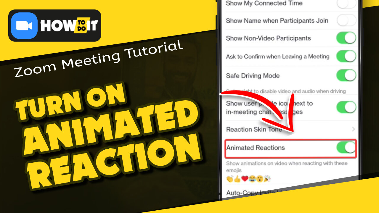 How to turn on animated reaction on Zoom