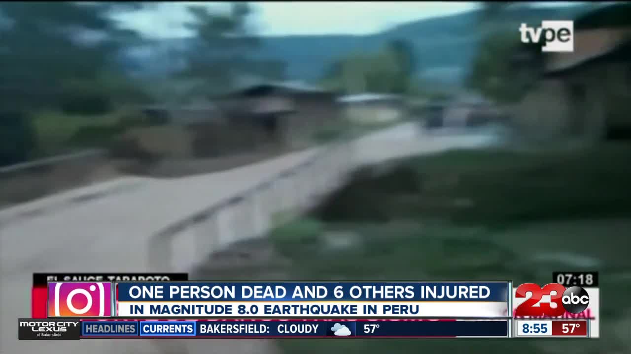 Magnitude 8 earthquake strikes Peru, kills one person