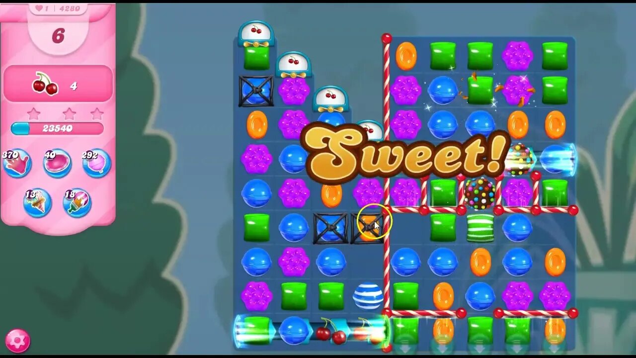 Candy Crush Level 4280 Talkthrough, 18 Moves 0 Boosters