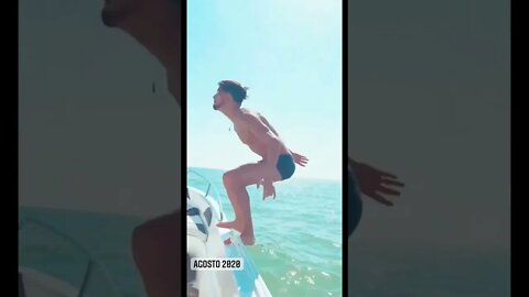 Backfliping from Boat 😎
