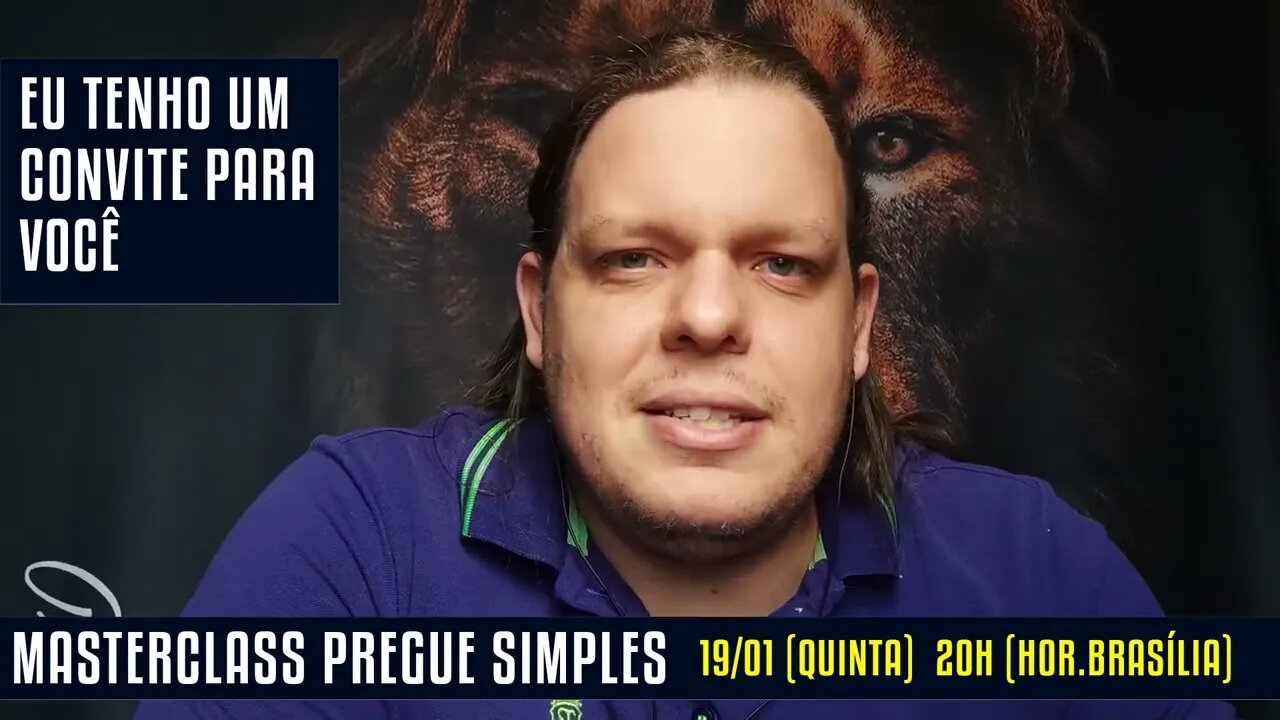 Eu tenho um convite para você | MasterClass Pregue Simples - 19/01 às 20h (horário de Brasília)