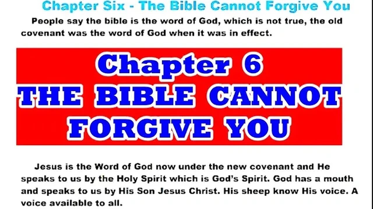 Chapter 6 The Bible Cannot Forgive You