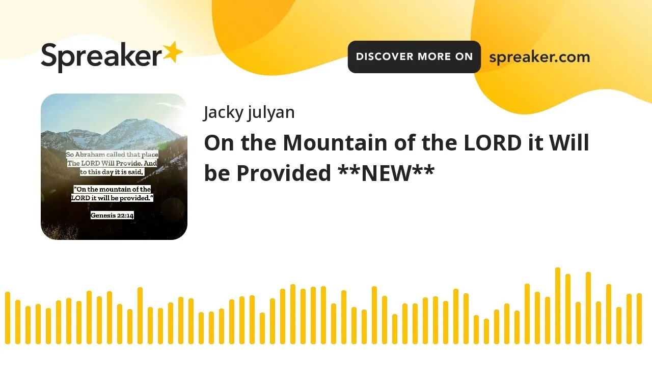 On the Mountain of the LORD it Will be Provided **NEW**