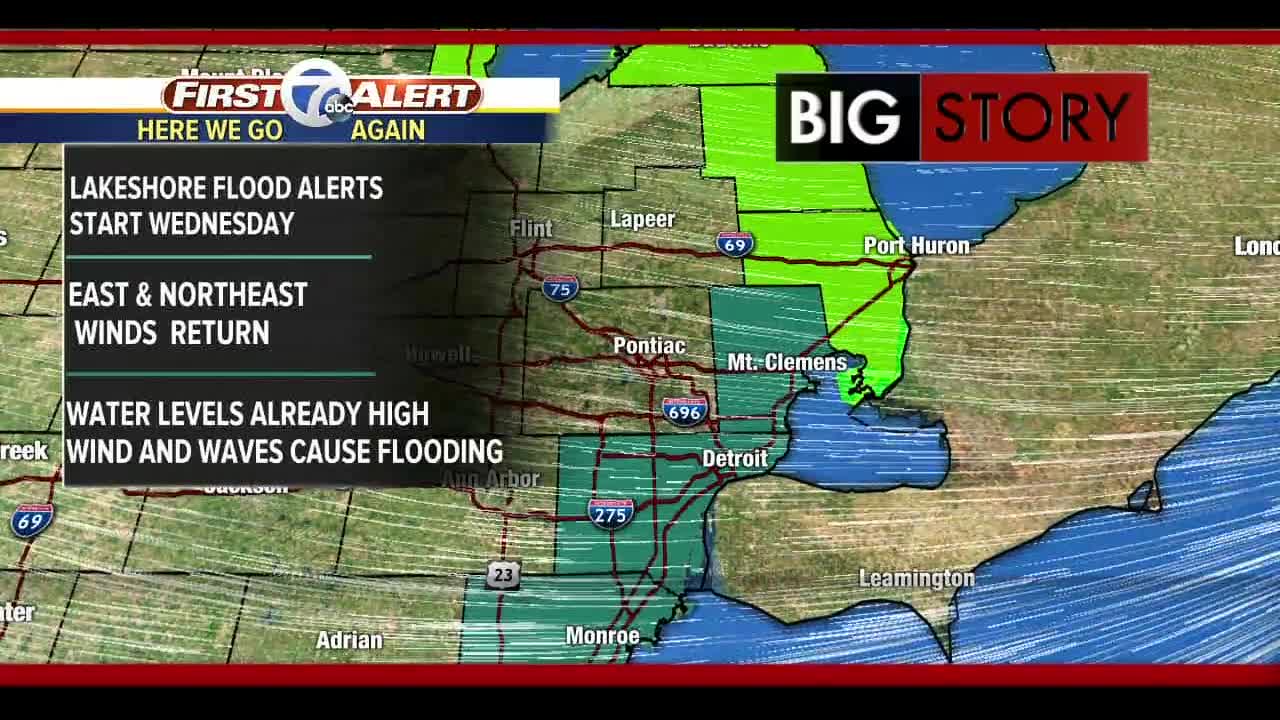 Lakeshore flood alerts continue for parts of metro Detroit