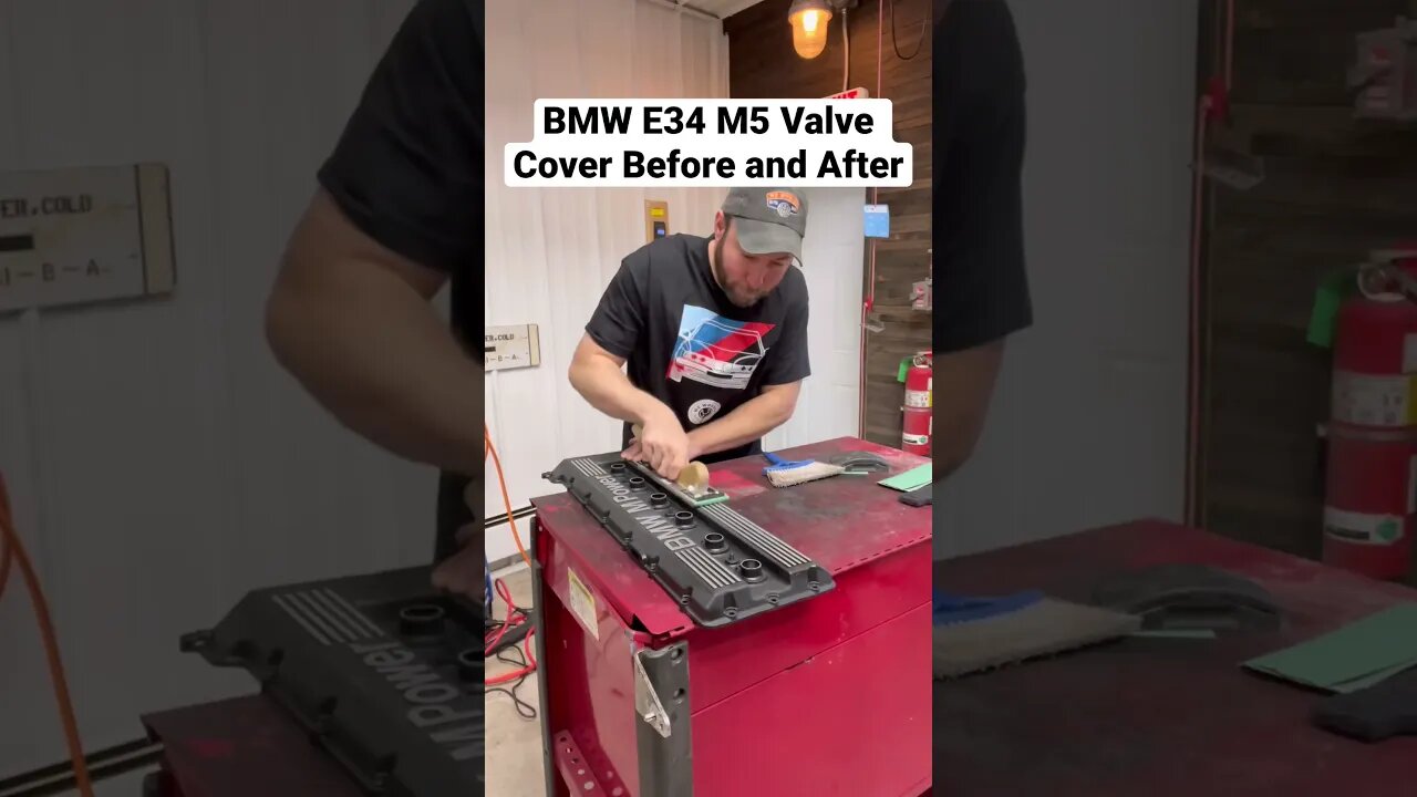BMW E34 M5 Valve Cover Restoration #shorts #bmw #cars #diy #bmwm5 #bmwe34 #restoration #mechanic