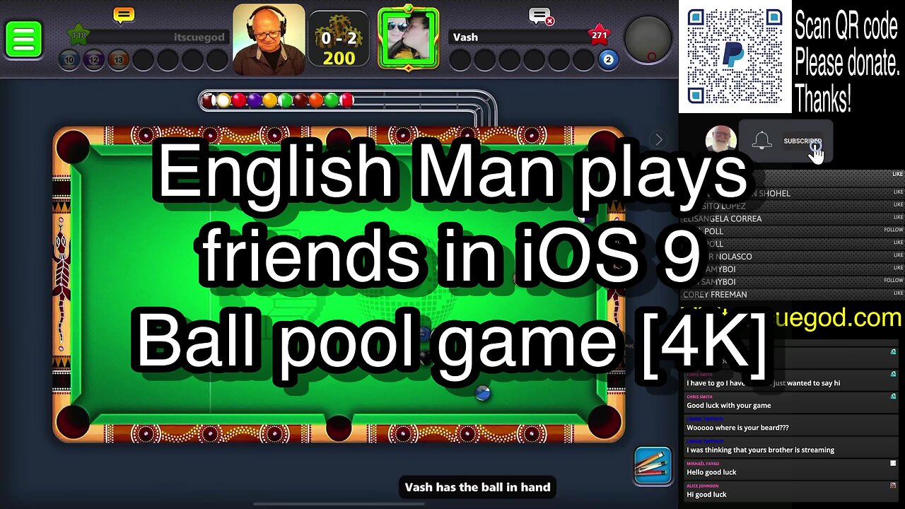 English Man plays friends in iOS 9 Ball pool game [4K] 🎱🎱🎱 8 Ball Pool 🎱🎱🎱
