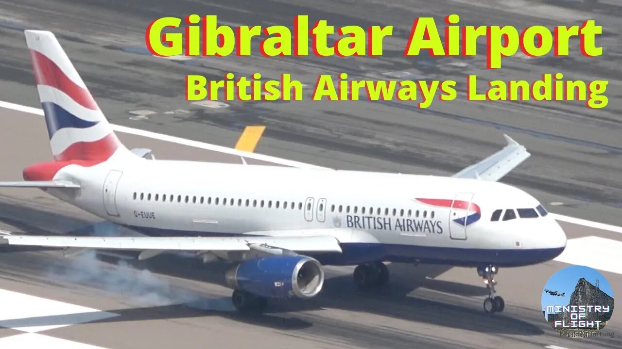 British Airways Landing at Gibraltar; View from Above