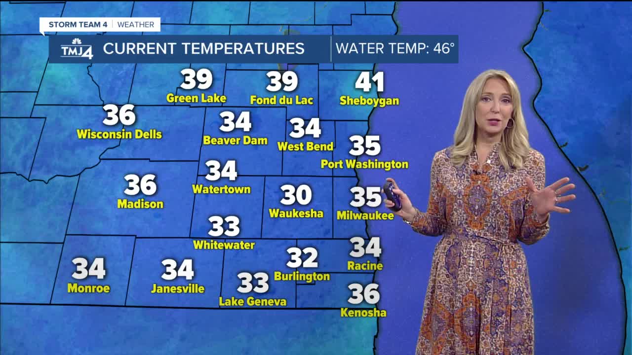 Clouds move in leaving highs in the low 40s Thursday