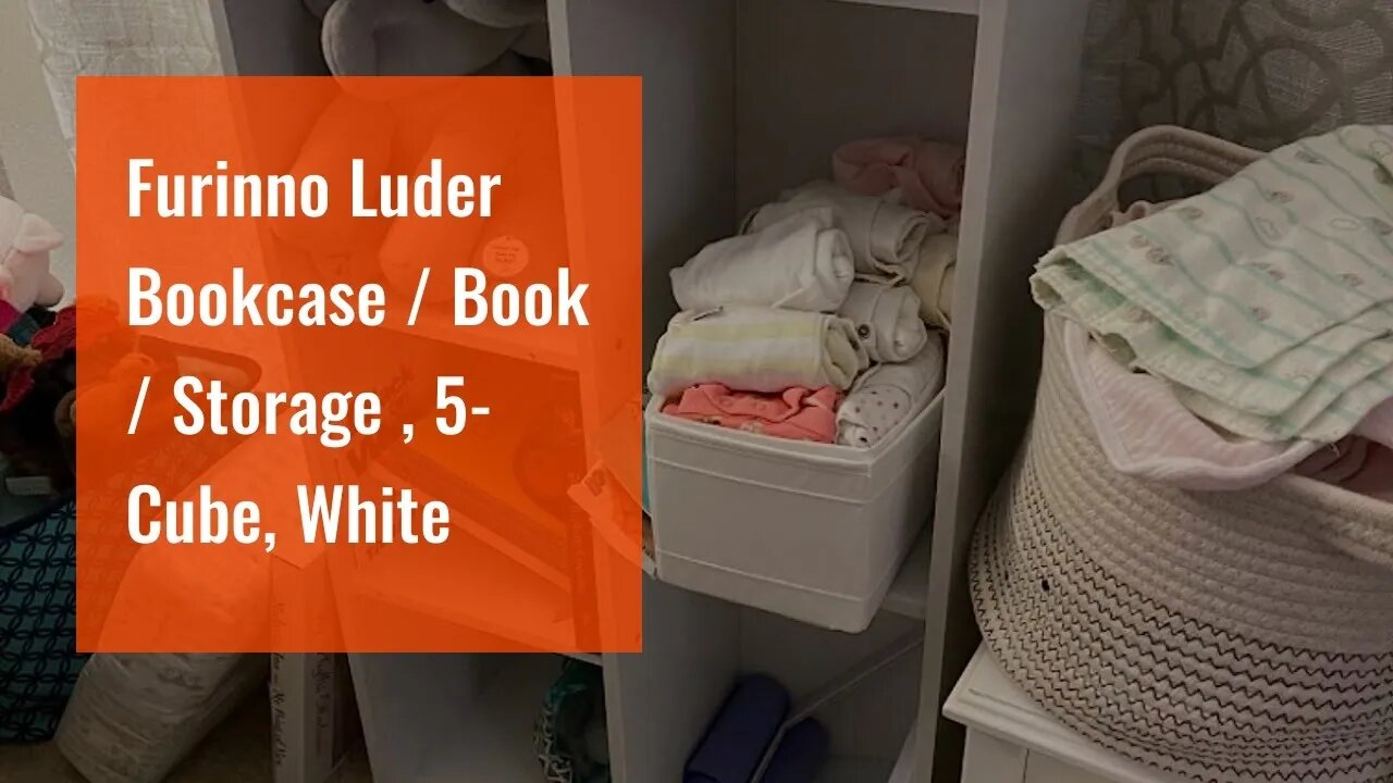 Furinno Luder Bookcase / Book / Storage , 5-Cube, White
