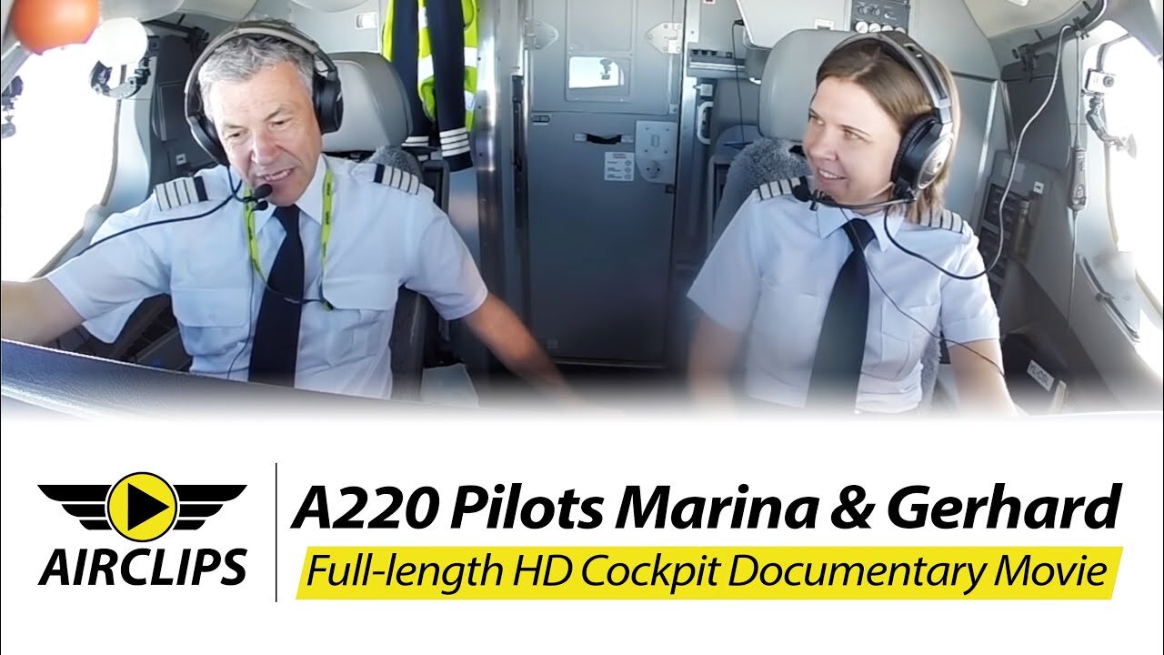 Pilot STARS! Captains Marina & Gerhard Airbus A220 Riga-Dublin Ultimate Cockpit Movie [AirClips]