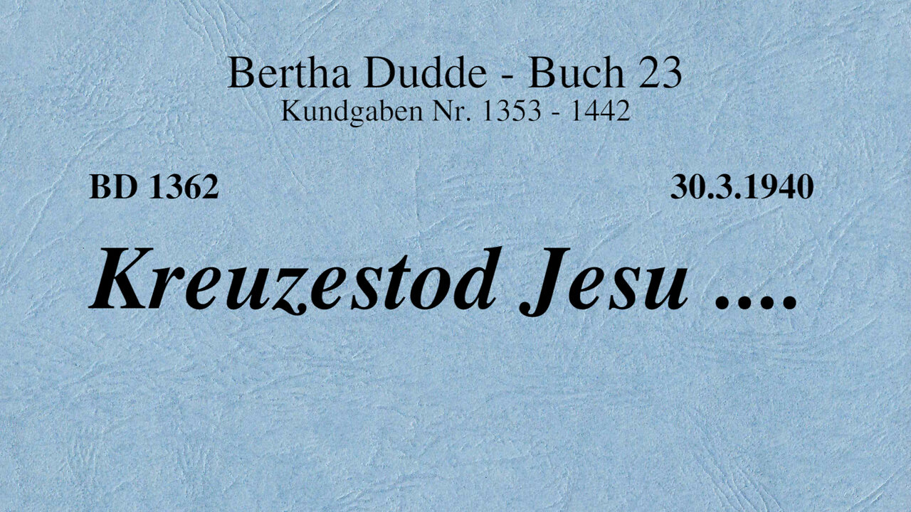 BD 1362 - KREUZESTOD JESU ....