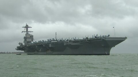Total fail drone footage of USS GERALD R FORD aircraft carrier, Thanks to NO FLY ZONE US Navy