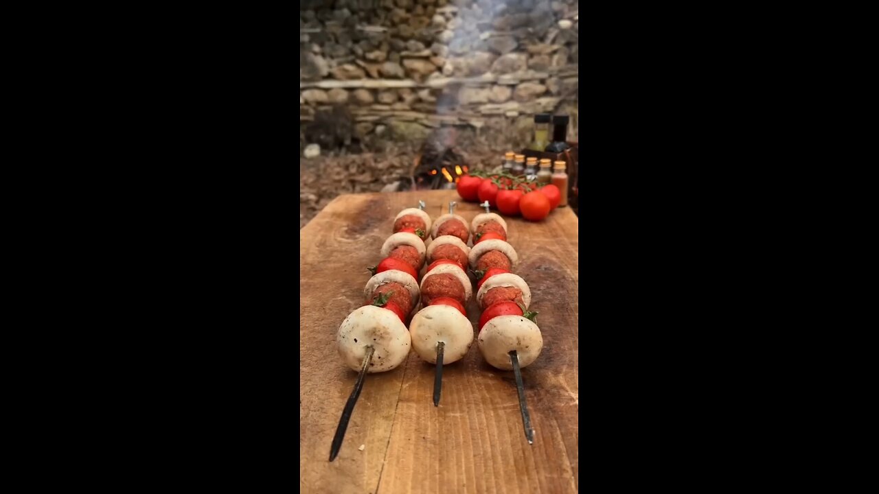 Have you tried grilling meat with mushrooms? Watch this #meat_with_mushrooms #grilled_meat