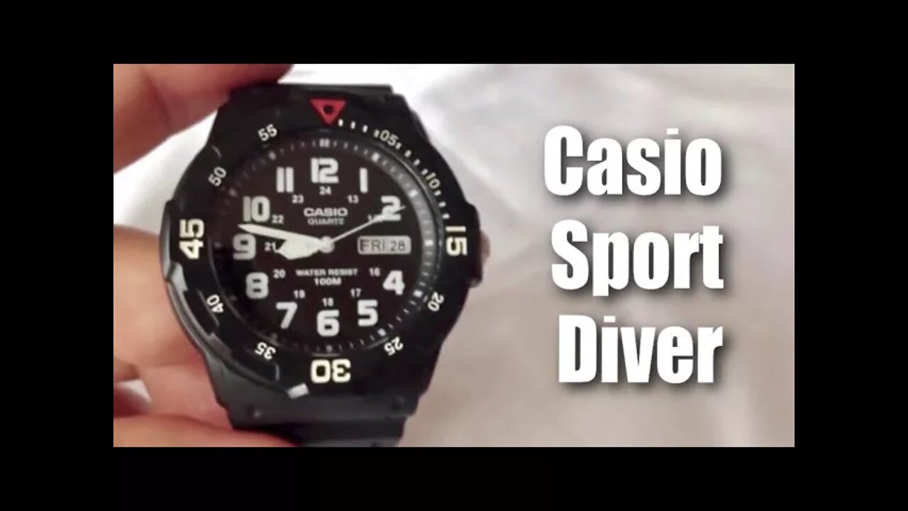 Black rubber Casio sport diver MRW200H-1BCT men's quartz watch unboxing and review