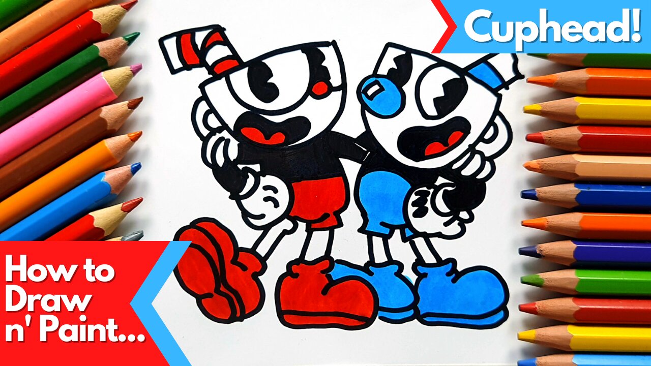 How to draw and paint Cuphead
