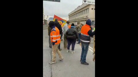 ITALY - Genoa Port Workers And Protesters Raise Barricades
