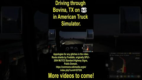 Driving through Bovina, TX on US 60 in American Truck Simulator in American Truck Simulator